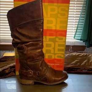 Knee high, brown riding boots